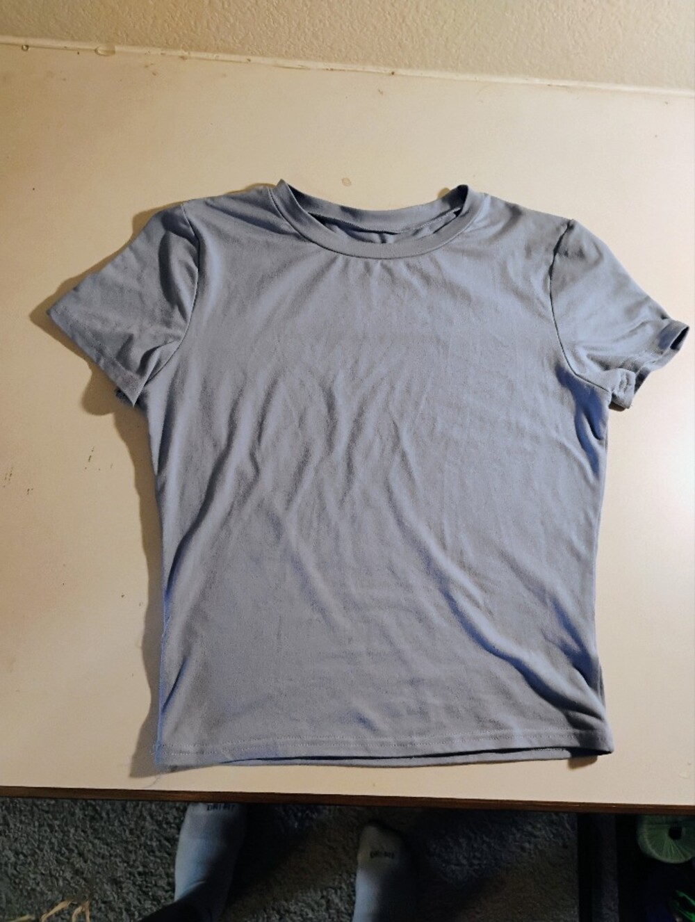 SHEIN Light Blue Short Sleeve Crew Neck Tee